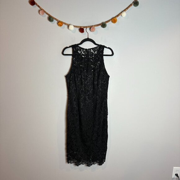 NWT White House Black Market black lacy sheath dress - Picture 2 of 6